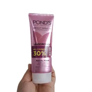 PONDS MIRACLE FACIAL WASH 100ML×2 Bright Miracle Ultimate Clarity Niasorcinol Beli 2 Diskon 30%
