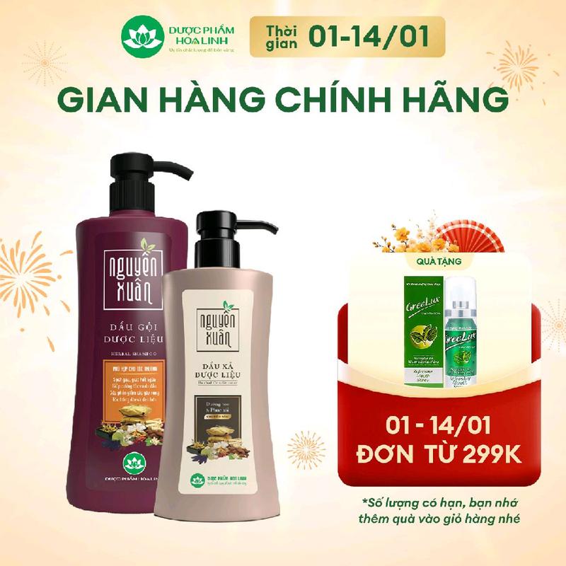  Bộ Dầu gội 450ml và Dầu xả 318g Nguyên Xuân nâu _ Dành cho tóc thường 