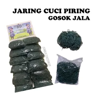(12pcs) Gosok Jala Gosok Panci Gosok Jaring Hijau / Alat Cuci Piring