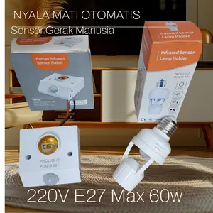 Smart Fitting Motion. Sensor Gerak manusia Otomatis, pakai lampu Bohlam dan LED E27 220v Guaranteed.