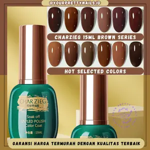 Charzieg Brown Series Nail Gel Polish 15ml Isi Lebih Banyak Halal Muslimah Kutek Cat Kuku Kuteks Pewarna Kuku Halal Muslimah Murah