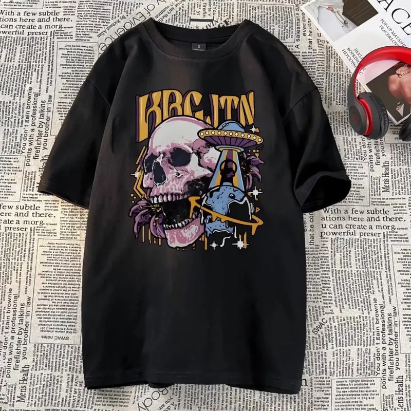 Kaos Oversize Wanita Tengkorak Fullprint (LD106, P65) 2