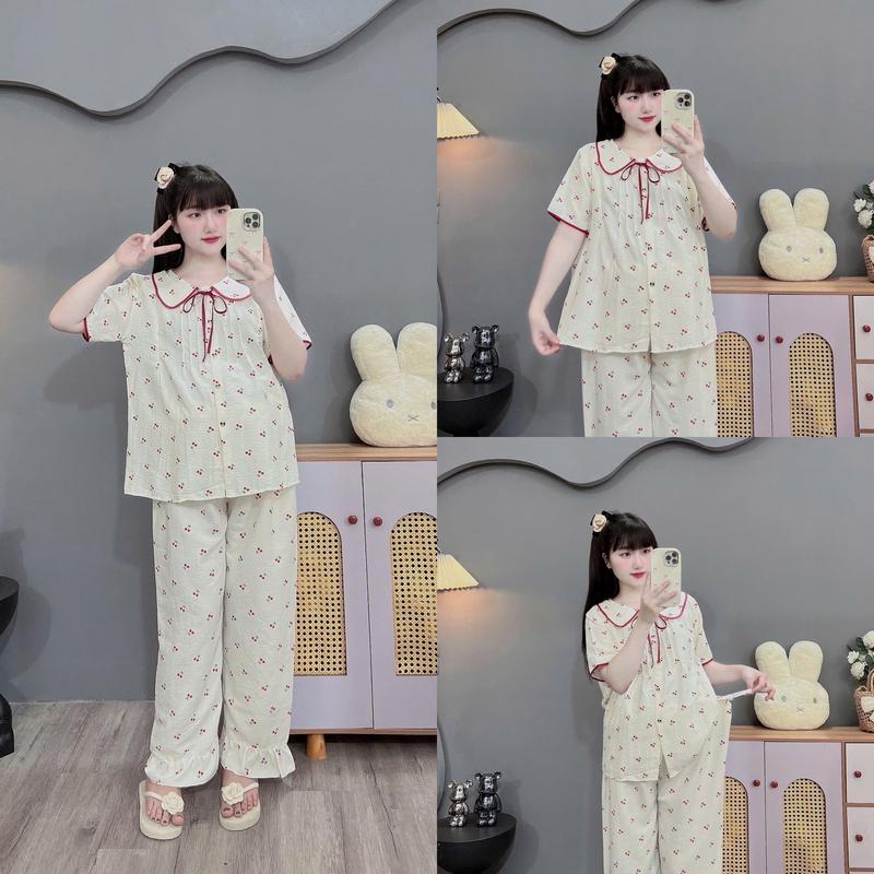( MẸ DỨA ) Set Bộ Pijama mặc Bầu và Sau Sinh chất đũi tơ mềm Mỏng Nhẹ Mát, Họa tiết siêu xinh, Áo có khóa kéo ti Quần có chun chỉnh dành cho mẹ bầu Free Size 45kg-70kg