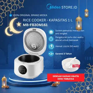 【SUPER DISKON!】Midea Rice Cooker Digital MB-FB3OM161W – 1L- Low Watt - 5 Layer Inner Pot - 7 Menu Preset - Hemat Energi - Multifungsi - Anti Lengket & Anti Gores - LIVE