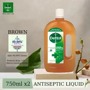 Dettol Antiseptic Liquid 750ml Kills 100 Bacteria Sterilisasi 99% disinfeksi Disinfektan coklat