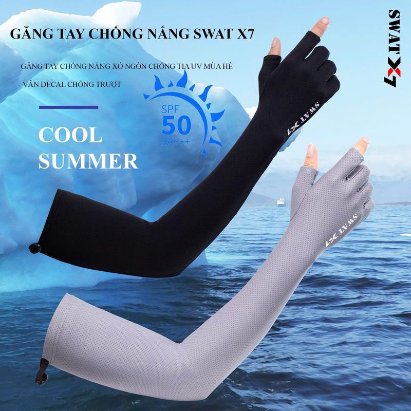  Găng tay bao tay ống tay SWAT X7 chống nắng chống tia UV bảo vệ da tay mùa hè xỏ hở ngón nam nữ tốt 