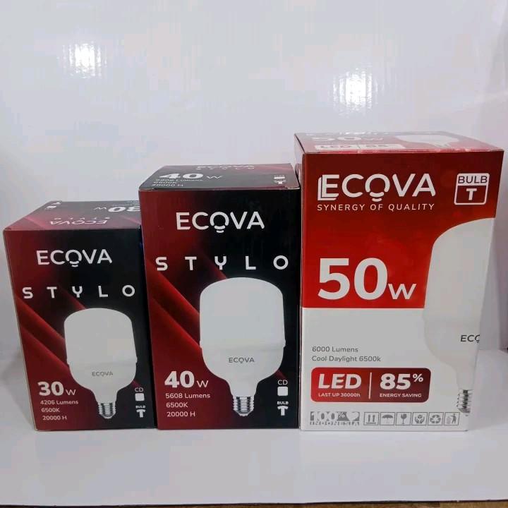Ecova Lampu Bohlam LED 5 10 15 20 30 40 50 Watt LED kapsul All Varian Putih 2