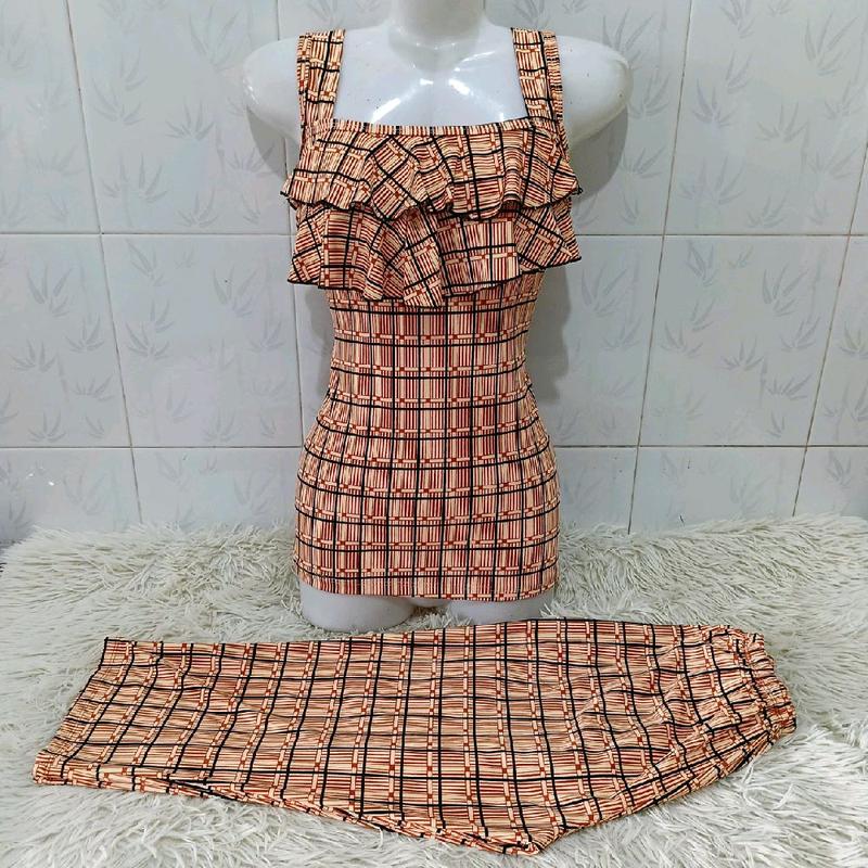 ĐỒ BỘ QUẦN LỬNG qua gối thun ati mềm mịn, áo bèo 2 tầng dễ thương dành cho nữ mặc nhà 3