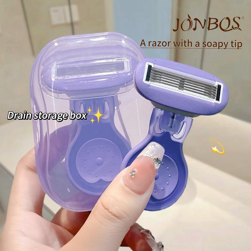 Dao cạo tẩy lông, Lưỡi 5 lớp, JONBOS, với xà phòng Nha đam, Đầu an toàn, Cạo không trầy xước, Thích hợp cho lông nách, tay và chân, J076