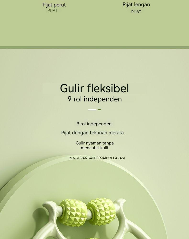 Roller Pijat Betis 9 Roda | Pendorong Paha & Pelepas Ketegangan Otot | Pendorong Bentuk Kaki yang Meningkatkan Sirkulasi