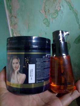 Product Review of PAKET 2 IN 1 BPOM Bioaqua x Yurizumi Hair Mask Creambath dan Hair Serum 70ml Perawatan Argan from N**I 0