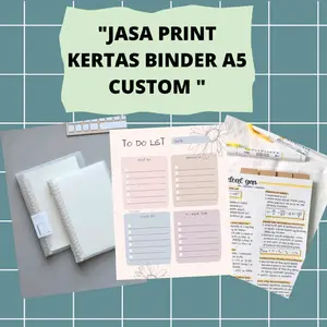Jasa Print Cetak kertas binder custom Loose Leaf A5/B5 shari jadi