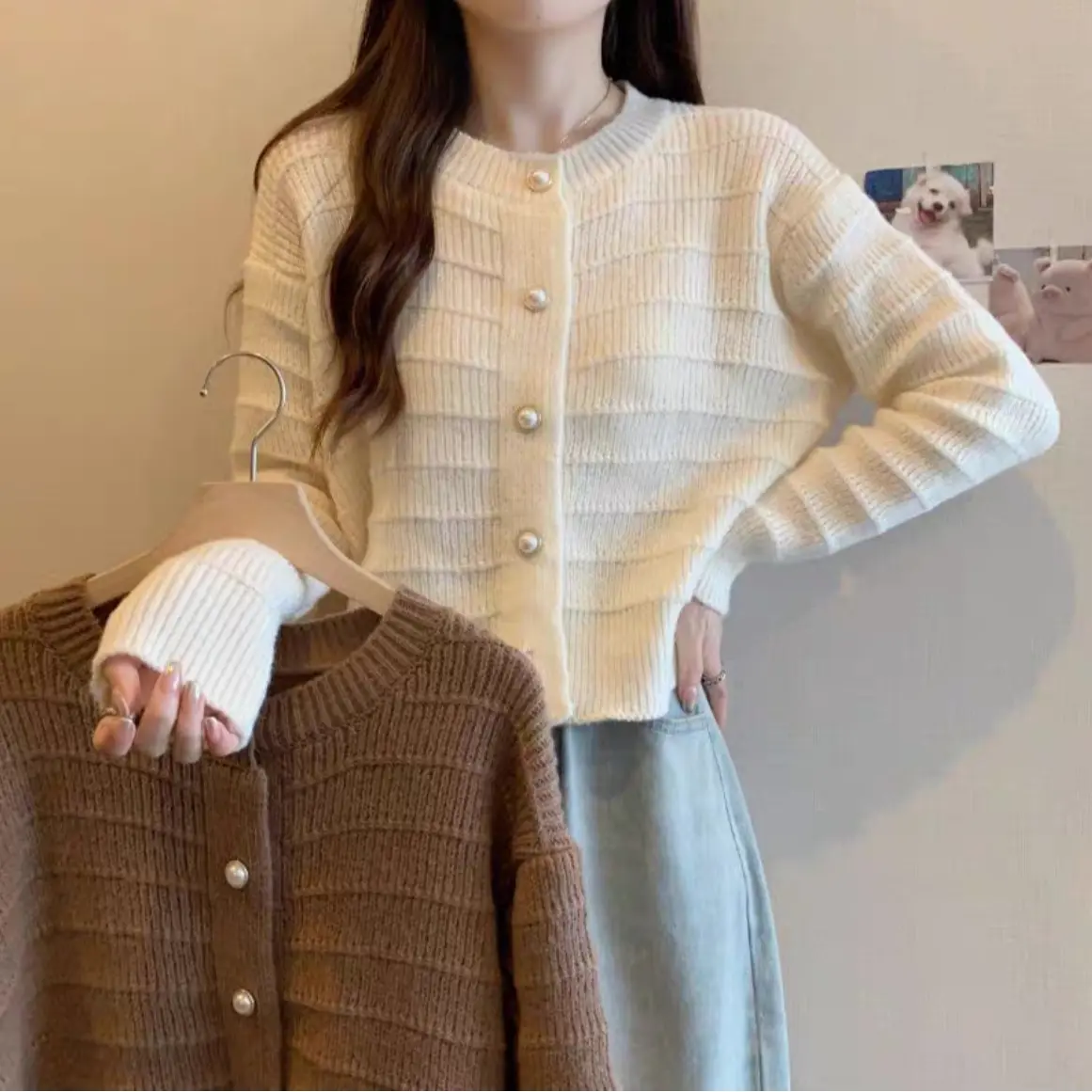 C0026 Atasan Wanita Lengan Panjang Longsleeve Cardigan Korea Fashion Rajut Korean Style Rajut Korean Style Sweater Outer Kardigan Retro Top Knitwear Baju