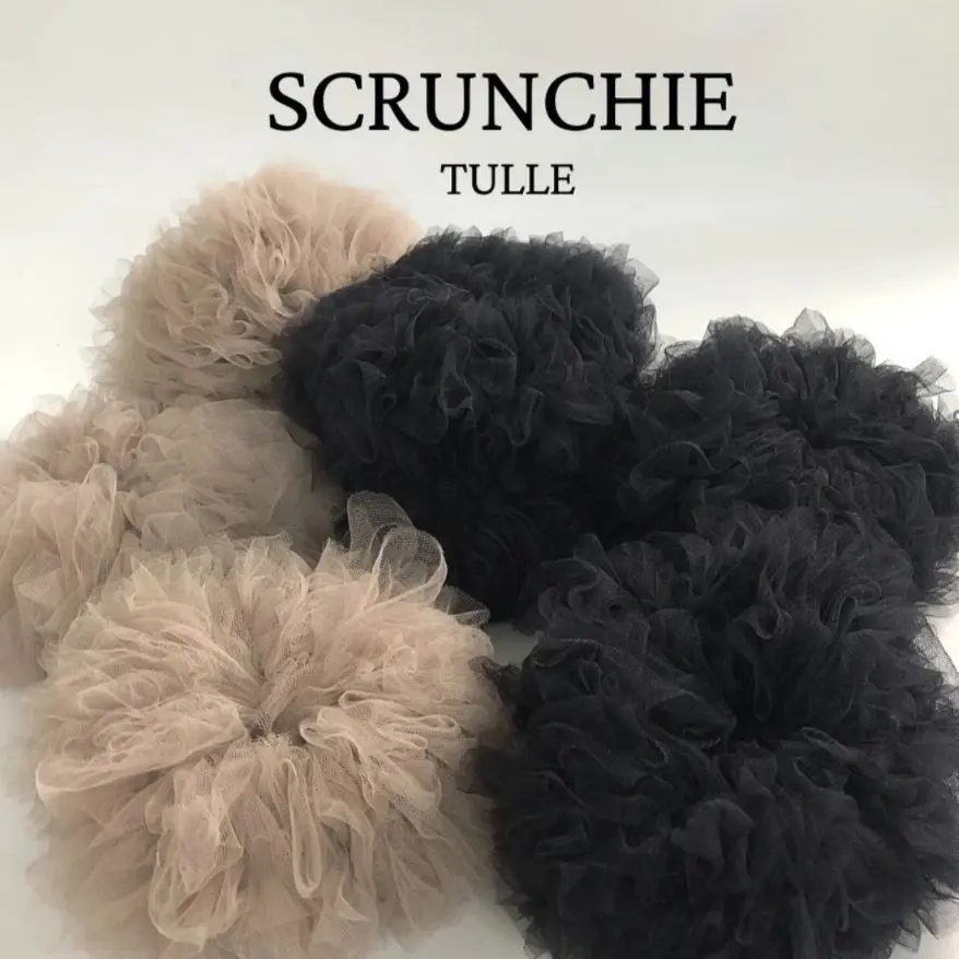 SCRUNCHIE TULLE JUMBO PREMIUM / Cepol Hijab Tille Anti Pusing / Ikat Rambut Tile / Cemol Hijab Viral