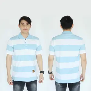 Kaospolos - Kaos Kerah Pria Stripe Salur Engginering - Kaos Belang Garis-garis Lengan Pendek Baju Katun