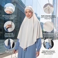 Gambar JILBRAVE Khafia Khiban Anti UV Hijab French Square Semi Instan Inner Bandana Adem Syar'i - CREAM dari Jilbrave Shop Kota Bogor 3 Tokopedia