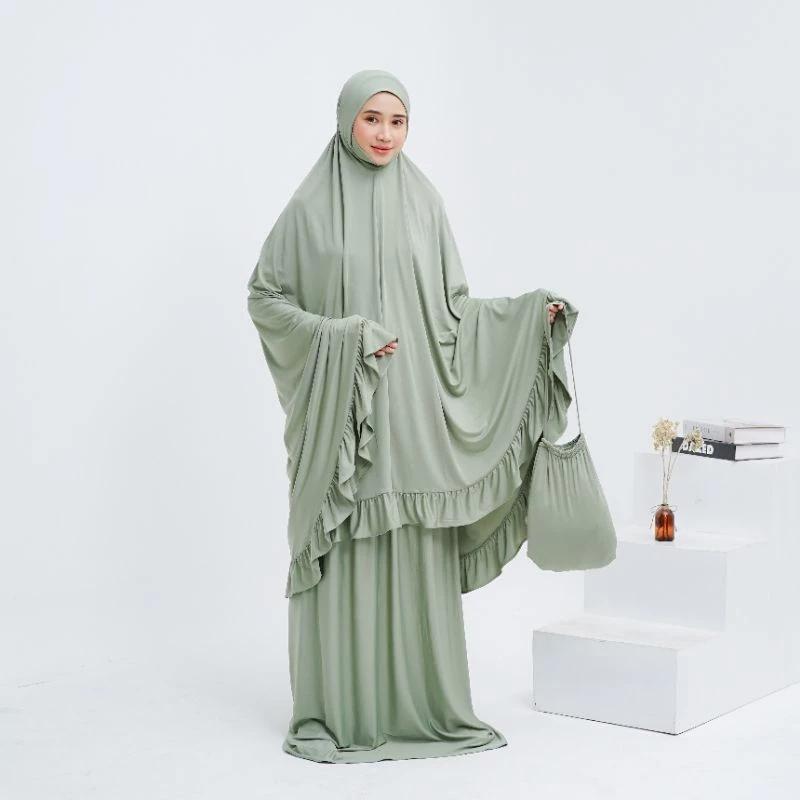 Mukena Jersey ARUMI Penutup Dagu Variasi Rempel 6