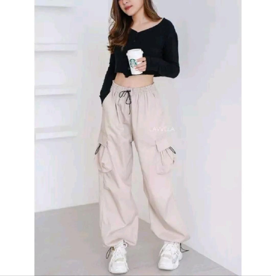 termurah Culot Cargo Tali Serut Parasut Celana Panjang