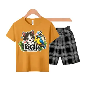 Setelan Anak2 Unisex Celana Kotak/Kicau Mania 3d Digital Sablon Baju Fashion