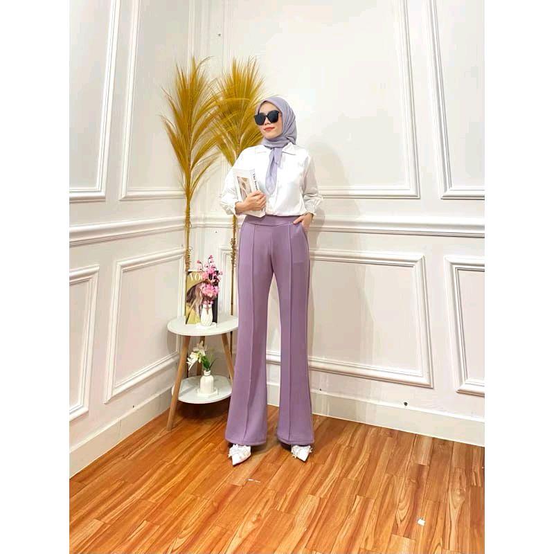 Celana Cutbray knit japan line wanita dewasa - Celana cullote cutbray knit rib 4