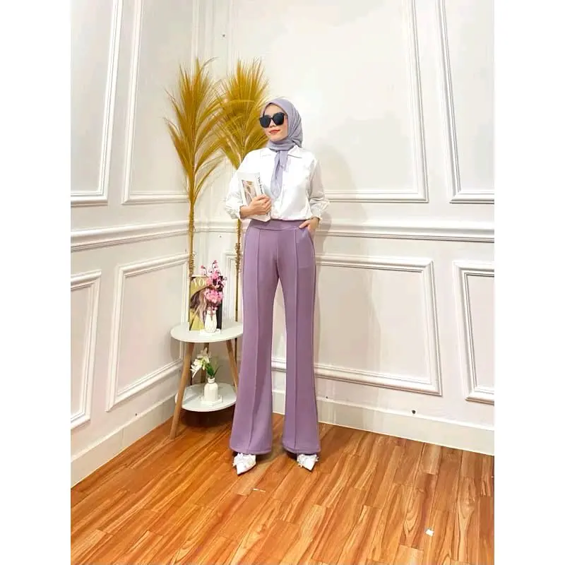 Celana Cutbray knit japan line wanita dewasa - Celana cullote cutbray knit rib 3