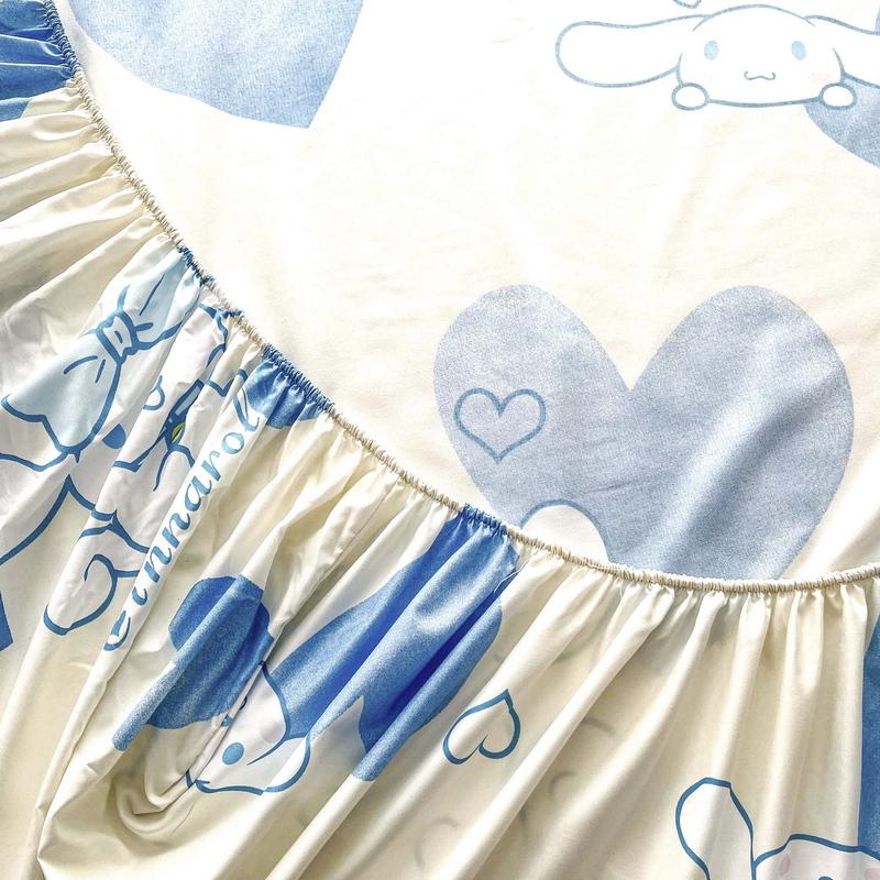 Cartoon style Premium Cotton 3in1 Bedsheet Cadar Single/Queen/King Size Fitted Bedsheet 950 TC Getah Keliling Free Pillowcase (Cadar Murah) cadar  tds 7