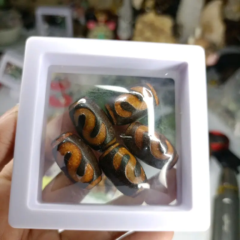 tibetan dzi money hook asli batu agate alami 2