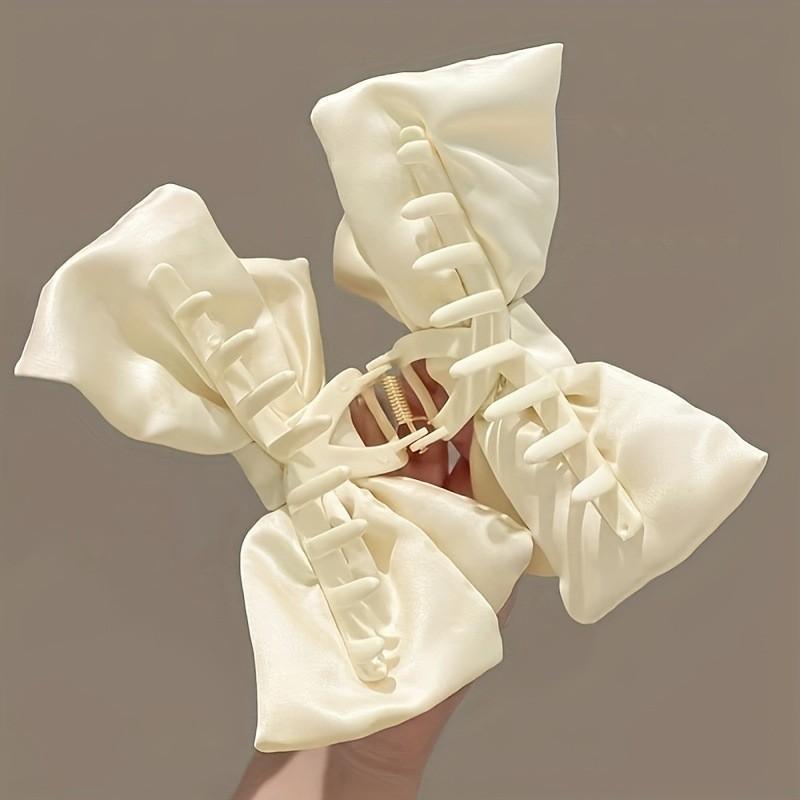 Kẹp tóc nơ Sweetheart bằng satin cỡ lớn cho nữ, phong cách thường ngày dễ thương, chất liệu vải mềm, kẹp tóc tiện lợi giúp tạo kiểu một cách tự nhiên