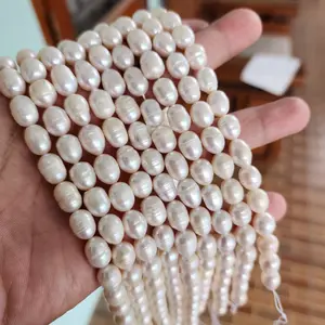 Mutiara Air Tawar 9-10mm Satu Renteng Kualitas Bagus Premium Grade AAA