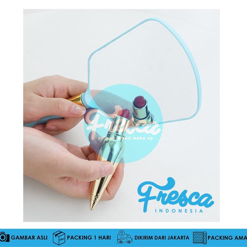 Kaca Mirror Aesthetic Cantik Eyelash / Kaca Rias / Kaca Make Up / Mirror Meja Gagang Pastel Astetik  Warna Aesthetic Pastel 5
