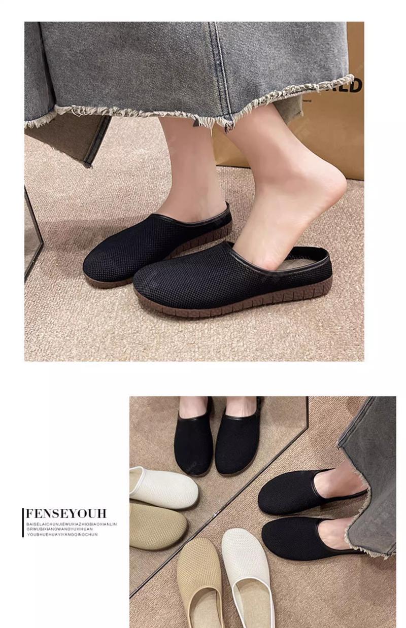 Product Introduction of 2025 New Summer Women's Closed - Toe Half Slippers. These mesh - ventilated, versatile and wearable - outdoors sandals feature an ethnic style, inspired by traditional Laobeiing cloth shoes. 10