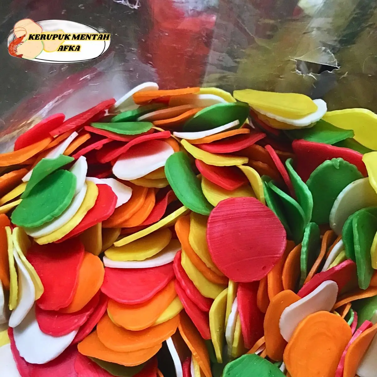 [1 Kg] Kerupuk Bawang Warna Pelangi / Krupuk seblak mentah