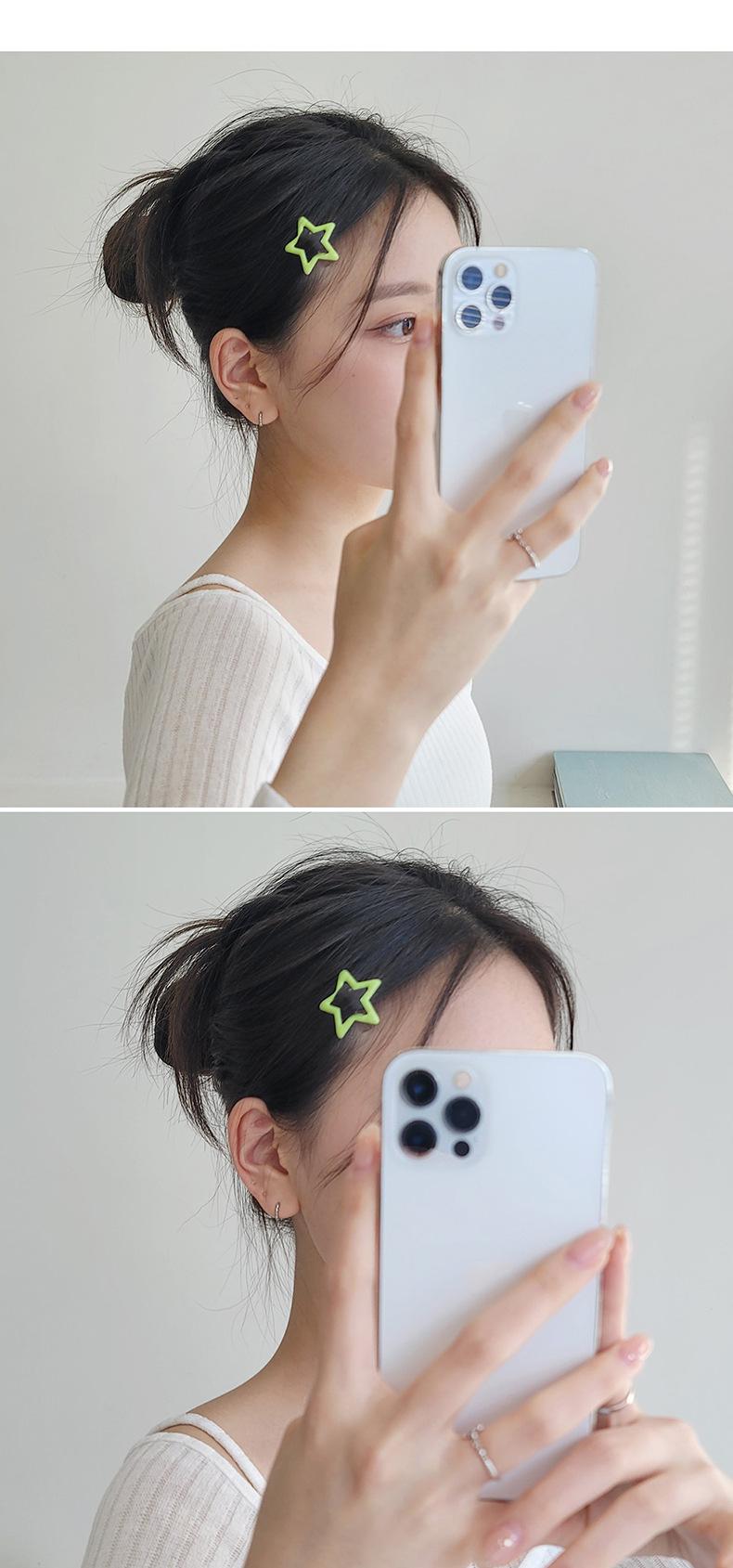 Product Introduction of Silver Star Hair Clips for Girls Filigree Star Metal Snap Hairpins Barrettes Hair Jewelry Nickle Free Lead Free Sexy Y2k Style 11