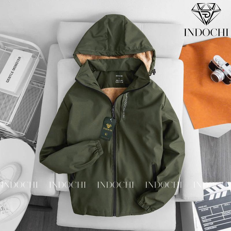 Áo khoác gió nam nữ lót lông cừu mềm mại giữ ấm cơ thể cản gió, cản bụi, kháng nước Top Jacket Đen Có 3 Túi Khóa Menswear