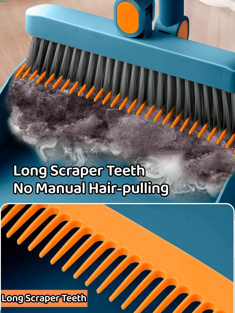 Product Introduction of SG Seller READY STOCK Rotatable Broom and Wind Proof Dust Pan with Broom Comb Broom Set Non-Stick Broom Magic Wiper Set Steel Comfortable Light Plastic 3