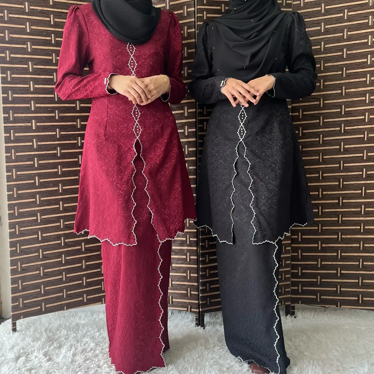 Kebarung skirt Lipat batik TIDAK TERBELAH  kebarung Labuh Klasik Soft Brocade mint green Nude brown silver maroon Black. Navy Hitam