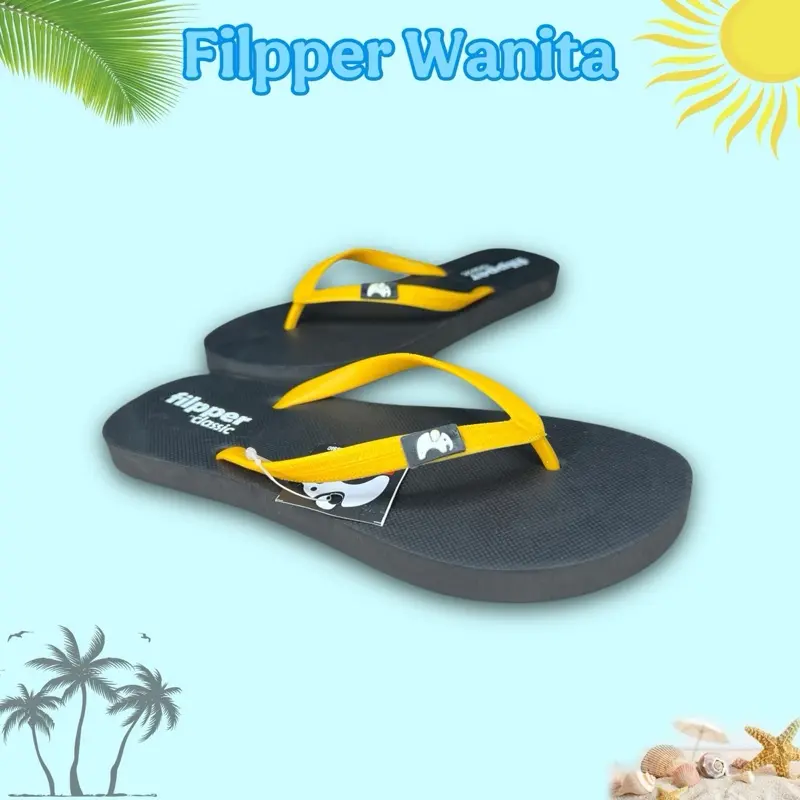 SANDAL JEPIT FILPPER PRIA DAN WANITA - SANDAL JEPIT FILPPER KARET PRIA DAN WANITA BASIC HITAM 1