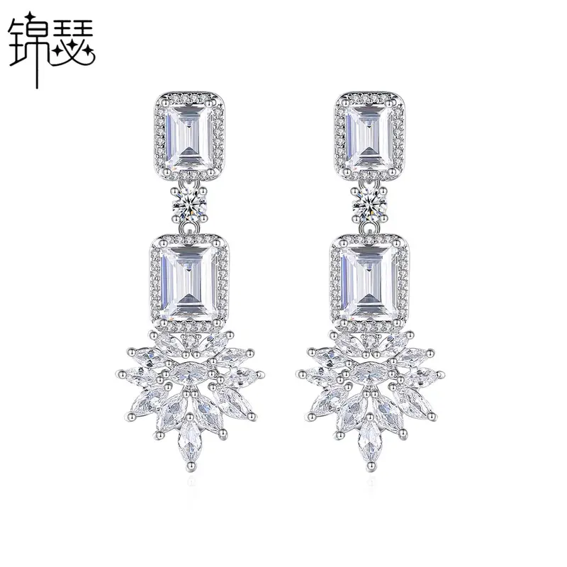 Anting tusuk pesta bridal premium zirconia AAA BYS020 high quality 0