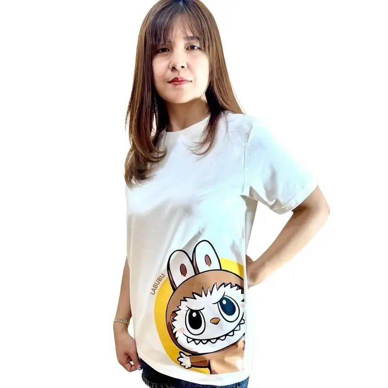 Patgang Kaos Distro Wanita / Kaos T-Shirt Motif The M0nst3r Labubu Brown / Kaos Enzim Wanita Motif Labubu / Kaos Enzim Super Premium 0