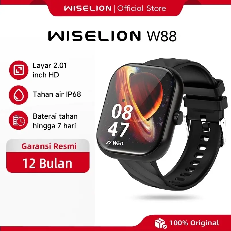 [COD SALE] WISELION W88 Smartwatch | Full Touch Screen | Bluetooth | Notification | Sport &Health Monitoring | Hi-Fi Sound | Waterproof