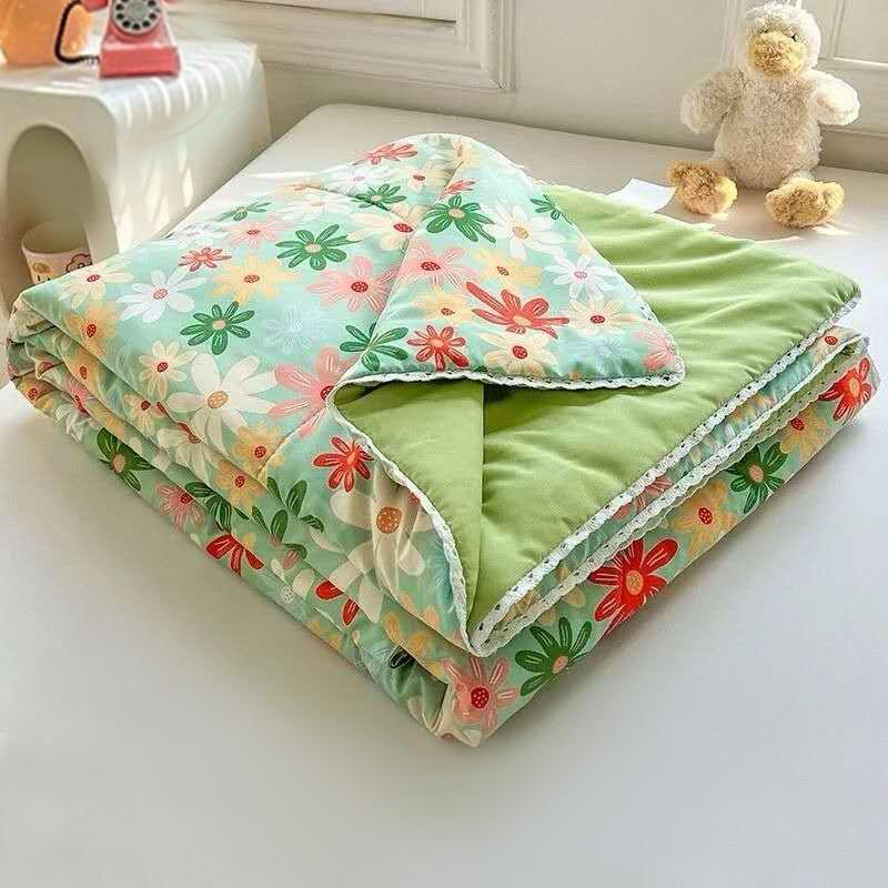  Chăn hè cotton sơ đũi đậu nành chất chăn cotton thấm hút mồ hôi chăn văn phòng 2 size 2mx2m3 1m5 x2m giặt máy nhiều màu họa tiết thoáng mát dễ thương 