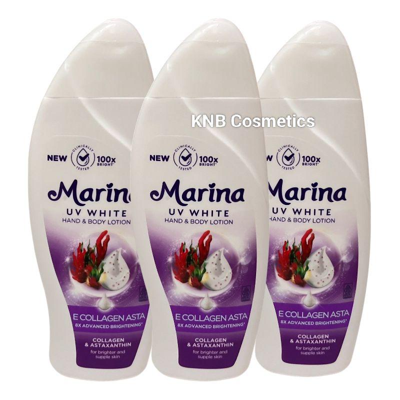 3PCS - Body Lotion Marina UV White E Collagen & Astaxanthin Ungu 185ml