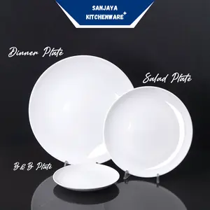 Piring Makan Ceper / Piring Hotel Keramik Porselen Putih Polos Kualitas Import | SANJAYA KITCHENWARE