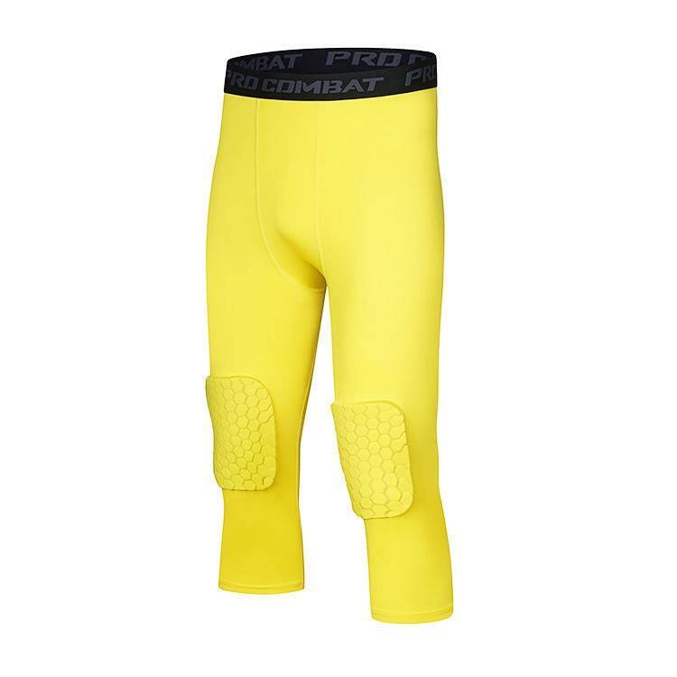 Product Introduction of Children Little Kids Small Equipment Honeycomb Knee Brace Anti Collision Training High Elasticity Basketball Leggings Cropped Sports and Fiess Pants 9