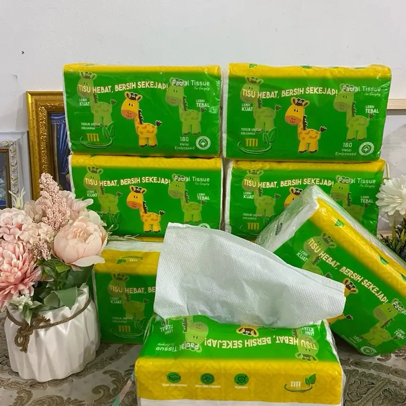 Tisu Wajah TITI 2 Ply 180 Helai Paket 10 Pcs - 100% Serat Alami dan Tanpa Bahan Kimia Berbahaya - Pembersih 3