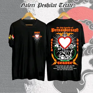 KAOS PSHT 24S LAWASAN SH TERATE VIRAL Distro Sablon  Hitam Combed Keren  Pria Wanita Unisex