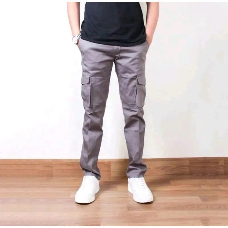 PAKET HEMAT ISI 3 PCS CELANA CARGO PANJANG PRIA DEWASA PINGGANG KARET SIZE 27-33 PREMIUM SLIMFIT NYAMAN Katun Formal Casual Distro Hitam Stretch 5