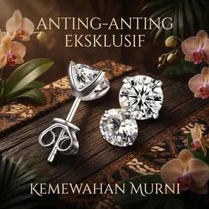 Anting kristal korea style 6mm elegan dan modern