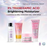 Gambar FYC - Ginza Daily Glow Essentials Set  | Ginza Cleansing Oil 50ml + Ginza 3% Tranexamic Acid Moisturizer TXA + Sunscreen 30ML + Body Serum 180ml [ISI 4 PCS] - Ungu+Pore50ml+TXA+SS dari Ginza Beauty_NEW Kab. Tangerang 2 Tokopedia