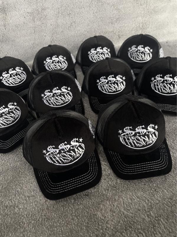 Topi Jaring Trucker hat Corduroy Dollar Black Thisplan original